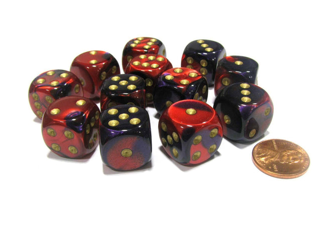 Gamers Guild AZ Chessex CHX26626 - Chessex 16mm Purple / Red Gemini Chessex
