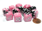 Gamers Guild AZ Chessex CHX26630 - Chessex 16mm Black Pink / White Gemini Chessex