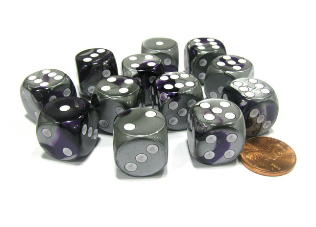 Gamers Guild AZ Chessex CHX26632 - Chessex 16mm Purple Steel /White Gemini Chessex