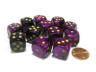 Gamers Guild AZ Chessex CHX26640 - Chessex 16mm Black Purple / Gold Gemini Chessex