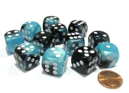 Gamers Guild AZ Chessex CHX26646 - Chessex 16mm Black Shell/White Gemini Chessex