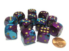 Gamers Guild AZ Chessex CHX26649 - Chessex 16mm Purple Teal / Gold Gemini Chessex