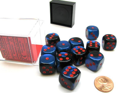 Gamers Guild AZ Chessex CHX26658 - Chessex 16mm Black Starlight/Red Gemini Chessex