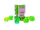 Gamers Guild AZ Chessex CHX26666 - Chessex 16mm D6 Gemini Translucent Green-Teal/Yellow Chessex
