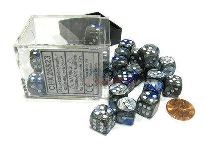 Gamers Guild AZ Chessex CHX26823 - Chessex 12mm Blue / Steel Gemini Chessex