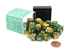 Gamers Guild AZ Chessex CHX26825 - Chessex 12mm Gold/Green Gemini Chessex