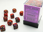 Gamers Guild AZ Chessex CHX26826 -  Chessex 12mm D6 Purple – Red/Gold Gemini Chessex