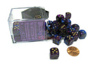 Gamers Guild AZ Chessex CHX26828 - Chessex 12mm Blue Purple / Gold Gemini Chessex