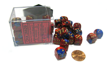 Gamers Guild AZ Chessex CHX26829 - Chessex 12mm Blue Red/Gold Gemini Chessex