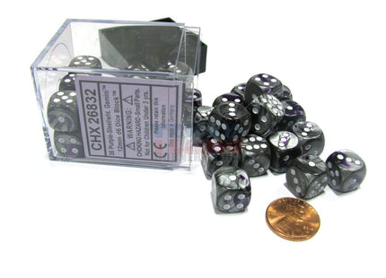 Gamers Guild AZ Chessex CHX26832 - Chessex 12mm Purple Steel / White Gemini Chessex