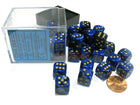 Gamers Guild AZ Chessex CHX26835 - Chessex 12mm Black Blue/Gold Gemini Chessex