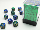 Gamers Guild AZ Chessex CHX26836 -  Chessex 12mm D6 Blue-Green /Gold Chessex