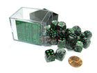 Gamers Guild AZ Chessex CHX26845 - Chessex 12mm Black Grey/Green Gemini Chessex
