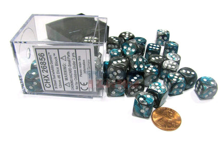Gamers Guild AZ Chessex CHX26856 - Chessex 12mm Steel Teal / White Gemini Chessex
