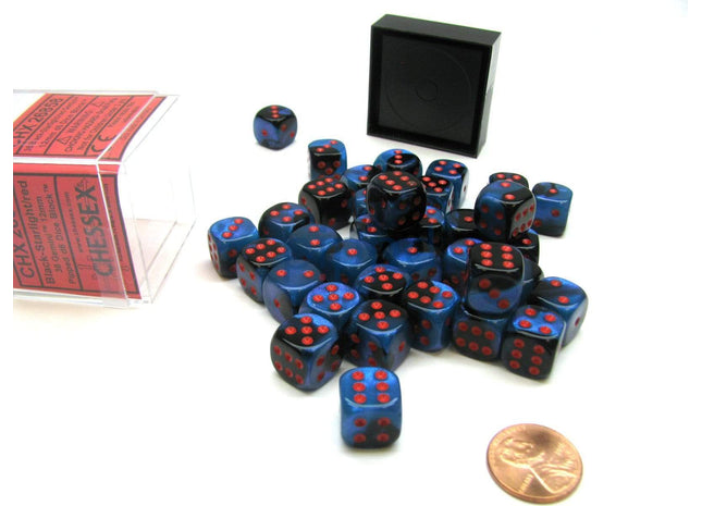Gamers Guild AZ Chessex CHX26858 - Chessex 12mm Black Starlight/Red Gemini Chessex