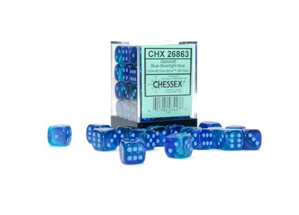 Gamers Guild AZ Chessex CHX26863 - Chessex 12mm D6 Gemini Blue-Blue/Light Blue Chessex