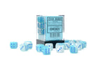 Gamers Guild AZ Chessex CHX26865 - Chessex 12mm D6 Gemini Pearl Turquoise-White/Blue Luminary Chessex