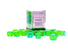 Gamers Guild AZ Chessex CHX26866 - Chessex  12mm D6 Gemini Translucent Green-Teal/Yellow Chessex