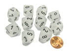 Gamers Guild AZ Chessex CHX27201 - Chessex Set of Ten d10 Frosted Clear / Black Chessex