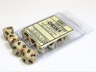 Gamers Guild AZ Chessex CHX27202 - Chessex Set of Ten D10 Marble Ivory / Black Chessex