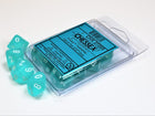 Gamers Guild AZ Chessex CHX27205 - Chessex Set of Ten D10 Frosted Teal / White Chessex