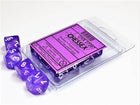 Gamers Guild AZ Chessex CHX27207 - Chessex Set of Ten D10 Borealis Purple / White Chessex