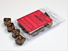 Gamers Guild AZ Chessex CHX27219 - Chessex Set of Ten D10 Scarab Blue Blood / Gold Chessex