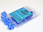 Gamers Guild AZ Chessex CHX27226 - Chessex Set of Ten D10 Borealis Sky Blue / White Chessex