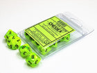 Gamers Guild AZ Chessex CHX27230 - Chessex Set of Ten D10 Vortex Bright Green / Black Chessex