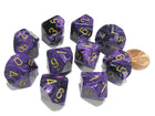 Gamers Guild AZ Chessex CHX27237 - Chessex Set of Ten d10 Vortex Purple / Gold Chessex