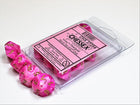 Gamers Guild AZ Chessex CHX27254 - Chessex Set of Ten D10 Vortex Pink / Gold Discontinue