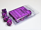 Gamers Guild AZ Chessex CHX27257 - Chessex Set of Ten D10 Festive Violet / White Chessex