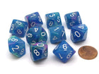 Gamers Guild AZ Chessex CHX27346 - Chessex Set of Ten d10 Festive Waterlily / White Chessex