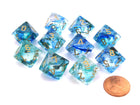 Gamers Guild AZ Chessex CHX27356 - Chessex Set of Ten d10 Nebula Oceanic / Gold Chessex