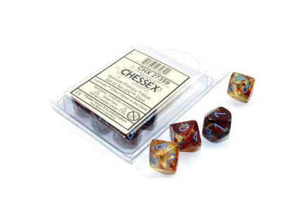 Gamers Guild AZ Chessex CHX27359 - Chessex Set of Ten d10 Nebula Primary/blue Chessex