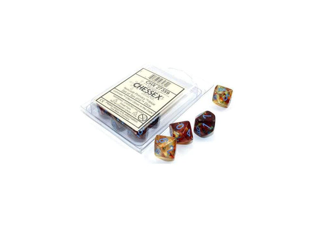 Gamers Guild AZ Chessex CHX27359 - Chessex Set of Ten d10 Nebula Primary/blue Chessex