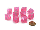 Gamers Guild AZ Chessex CHX27384 - Chessex Set of Ten d10 Borealis Pink/Silver Chessex