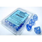 Gamers Guild AZ Chessex CHX27386 - Chessex Set of Ten d10 Borealis Sky Blue/White Chessex