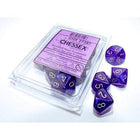 Gamers Guild AZ Chessex CHX27387 - Chessex Set of Ten d10 Borealis Royal Purple/Gold Chessex