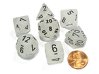 Gamers Guild AZ Chessex CHX27401 - Chessex 7 Die Set Clear / Black Frosted Chessex
