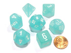Gamers Guild AZ Chessex CHX27405 - Chessex 7 Die Set Teal / White Frosted Chessex