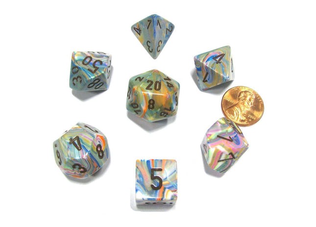 Gamers Guild AZ Chessex CHX27441 - Chessex 7 Die Set Vibrant / Brown Festive Chessex