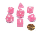 Gamers Guild AZ Chessex CHX27464 - Chessex 7 Die Set Pink/White Frosted Chessex