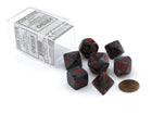 Gamers Guild AZ Chessex CHX27478 - Chessex  7 Die Set  Black/Red Velvet Chessex
