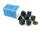 Gamers Guild AZ Chessex CHX27499 - Chessex 7 Die Set Shadow / Gold Lustrous Chessex