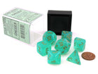 Gamers Guild AZ Chessex CHX27575 - Chessex 7 Die Set Borealis Lt Green Gold Luminary Chessex