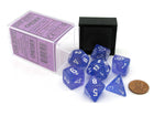 Gamers Guild AZ Chessex CHX27577 - Chessex 7 Die Set Borealis Purple White Luminary Chessex