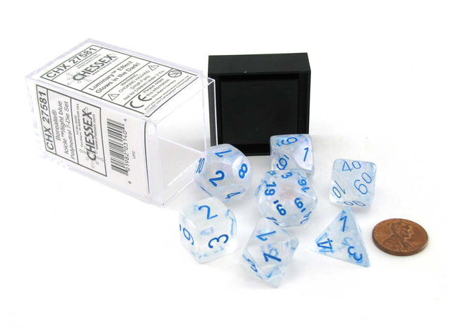 Gamers Guild AZ Chessex CHX27581 - Chessex 7 Die Set Borealis Icicle Lt Blue Luminary Chessex