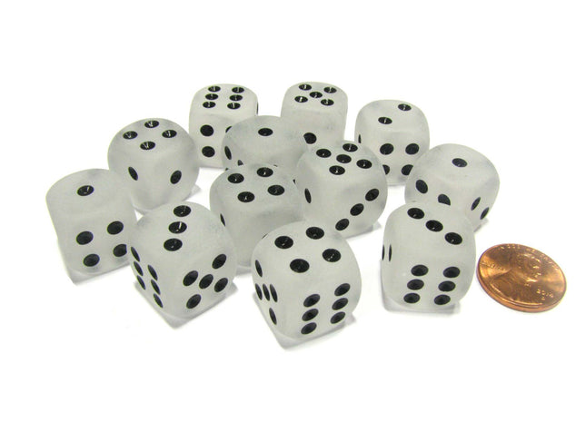 Gamers Guild AZ Chessex CHX27601 - Chessex 16mm Clear / Black Frosted Chessex