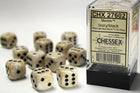 Gamers Guild AZ Chessex CHX27602 - Chessex 16mm Set of 12 D6 Marble Ivory/Black Chessex